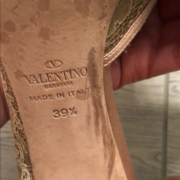 Valentino peep toe lace slip on Sandals size 39.5 - Picture 9 of 10